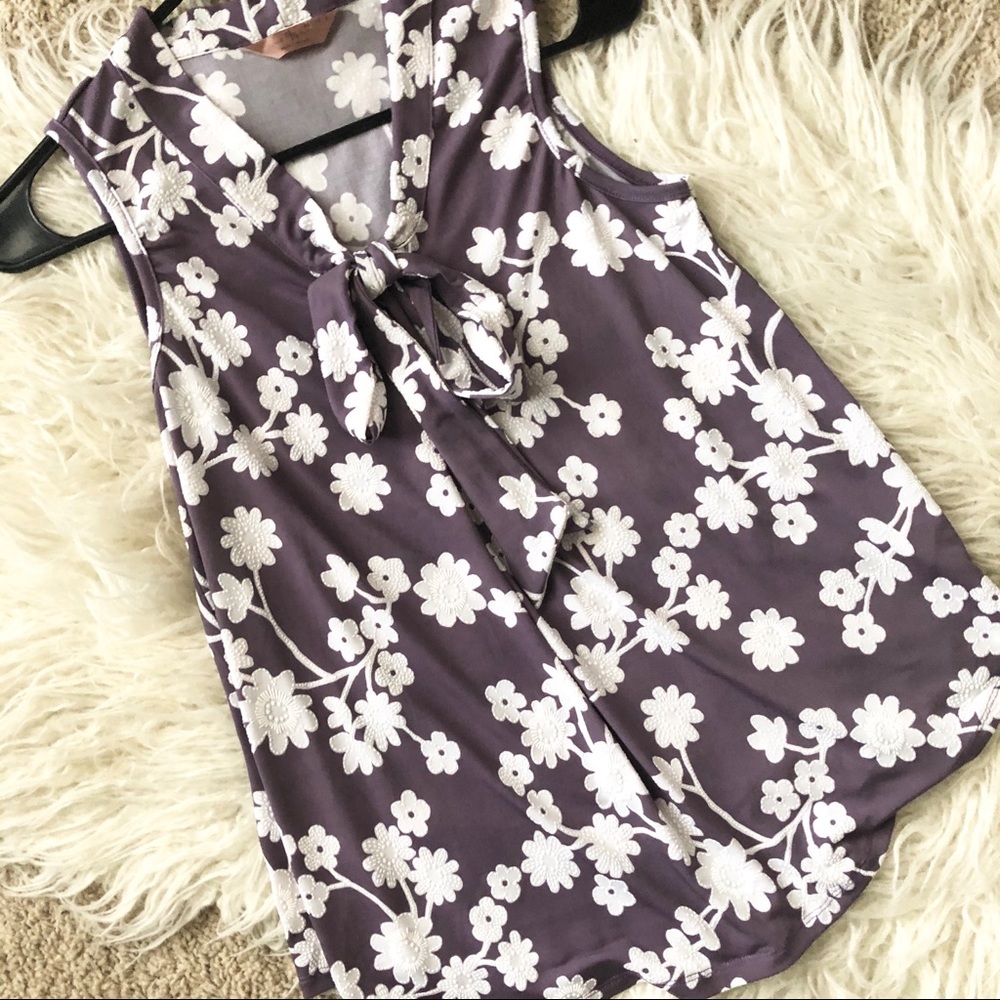 Petite Small Purple Floral Top